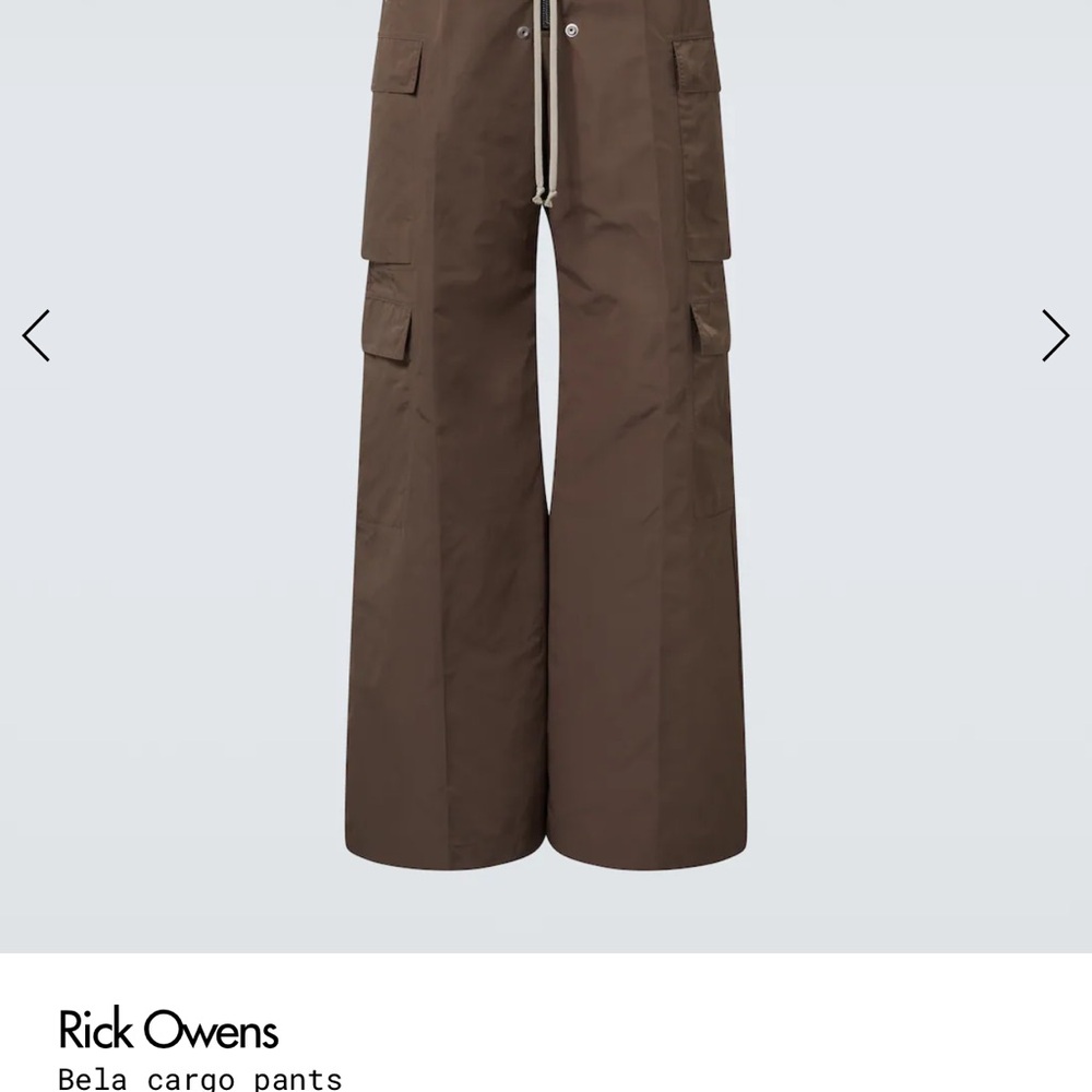 Rick Owens Dark Brown Cargo Pants New